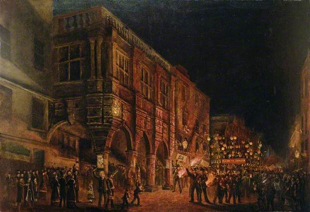 Exeter Guildhall, election night 1880
