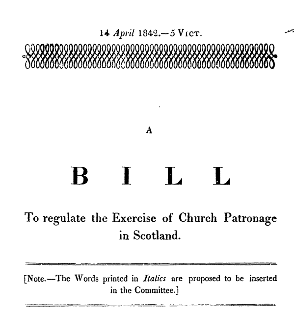 1842 Scottish Church patronage bill